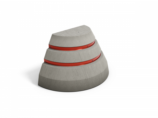 Betonpoller Typ V mit Reflexfolie