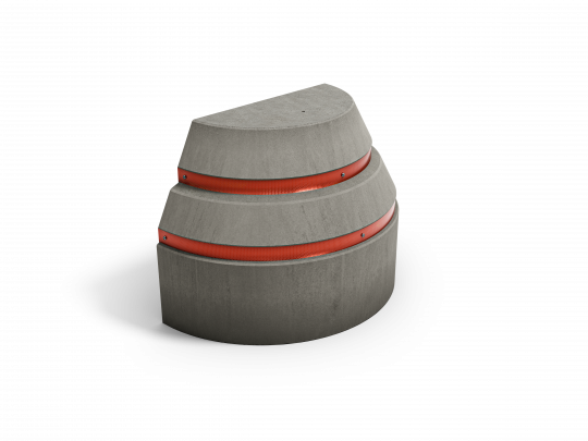 Betonpoller Typ V mit Reflexfolie schmal