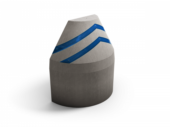 Betonpoller Typ I mit Reflexfolie Höhe 1300 mm