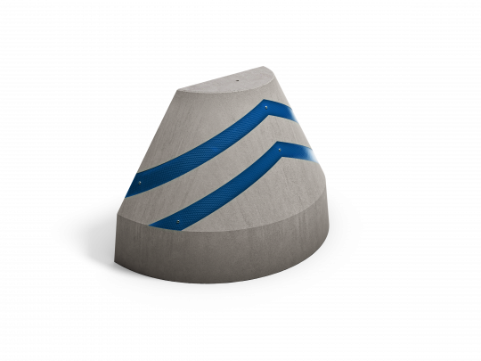 Betonpoller Typ I mit Reflexfolie Höhe 800 mm