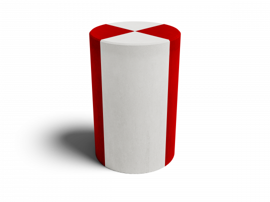 Zylinderpoller DN650x1000 Weiß-Rot