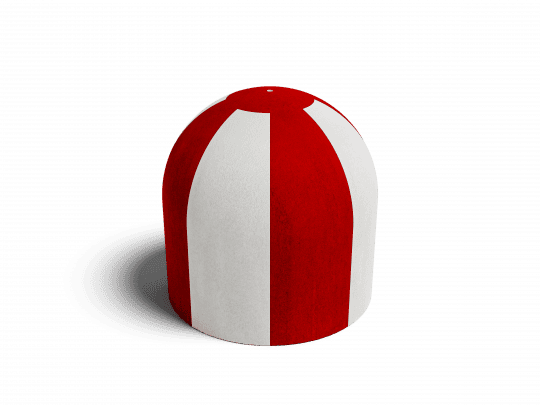 Halbkugel DN500x500 mm, Weiß-Rot