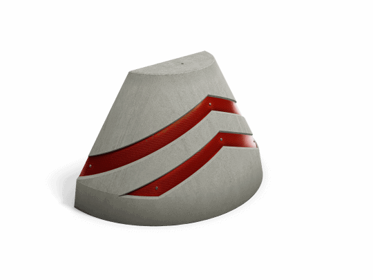 Betonpoller Typ I mit Reflexfolie