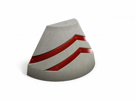 Betonpoller Typ I mit Reflexfolie