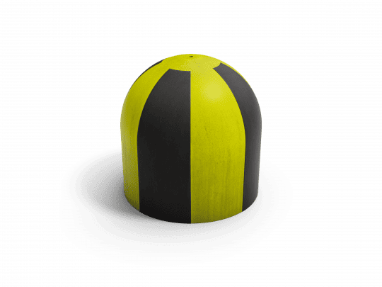 Halbkugel DN500x500 mm, Gelb-Schwarz
