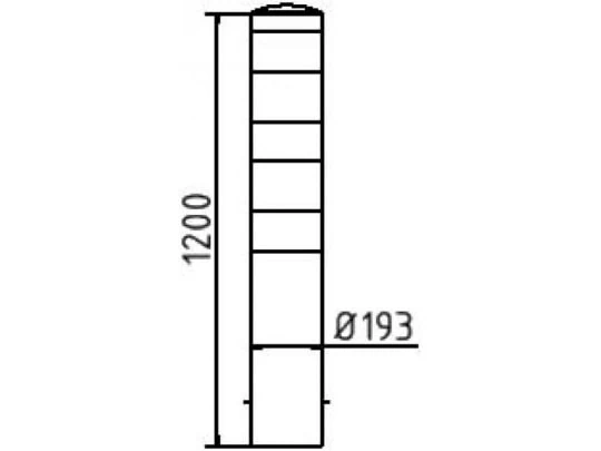 Stahlrohrpoller Ø 193 x 3,6 mm ortsfest, zum Einbetonieren Skizze