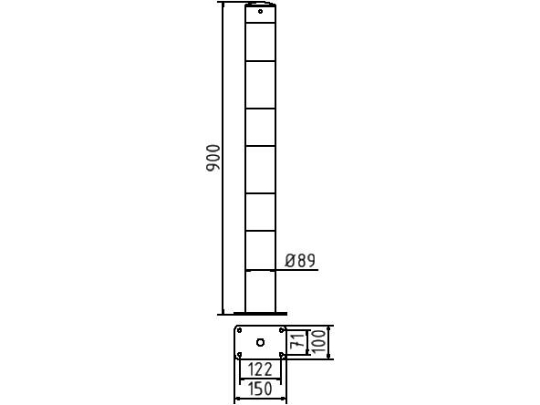 Skizze Absperrpfosten 489PB