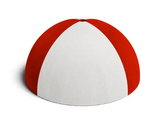 Verkehrspoller Halbkugel rot/weiß