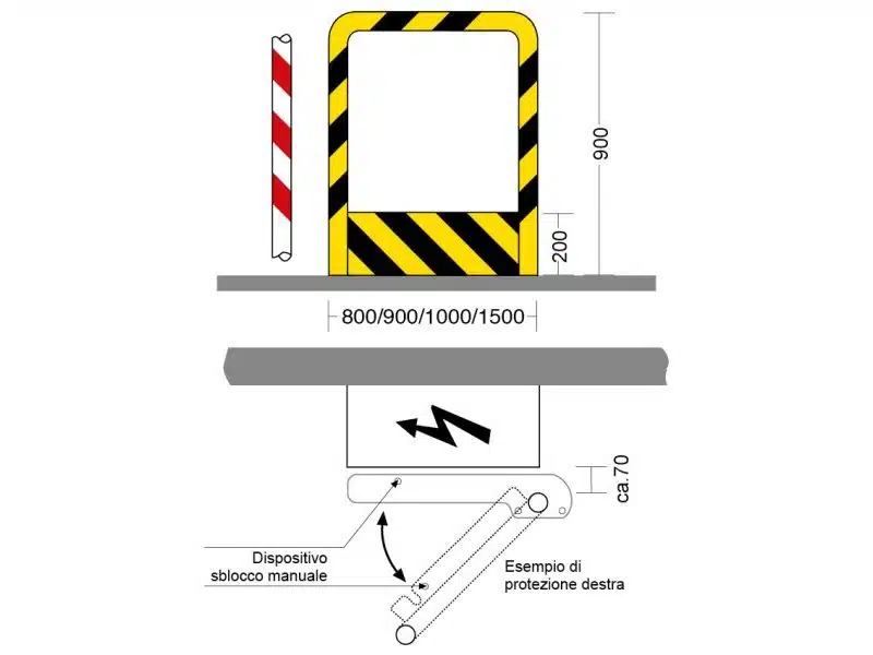 Gerader mobiler Schutzbügel, verstellbar
