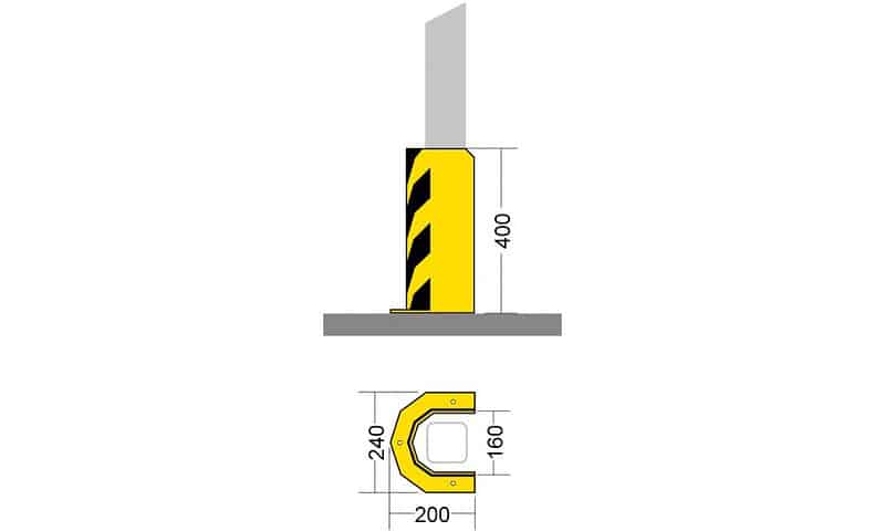 Schwerer Regal Pfostenschutz PMS 40.8