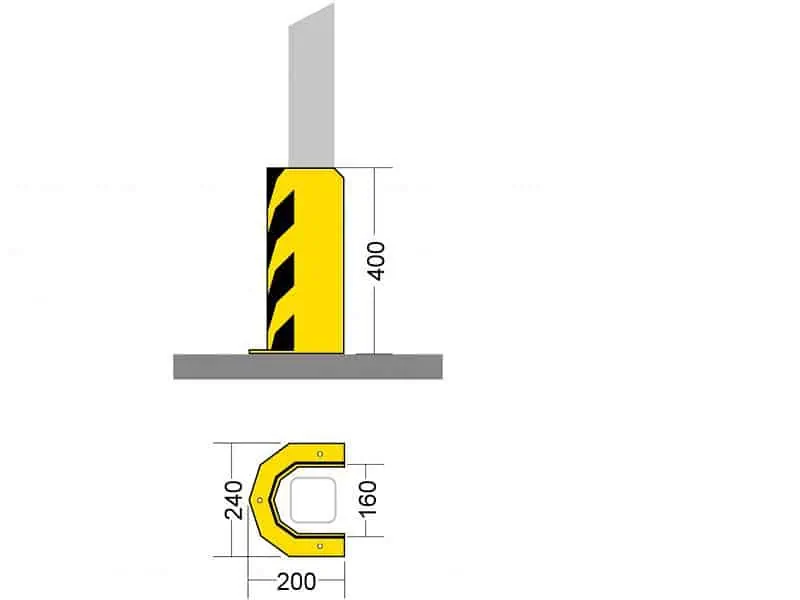 Schwerer Regal Pfostenschutz PMS 40.8