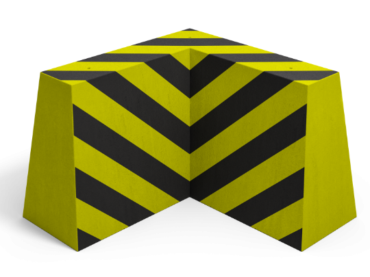 Trapezeckstein schwarz gelb